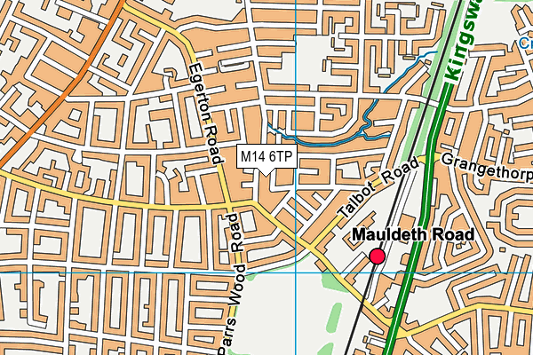 M14 6TP map - OS VectorMap District (Ordnance Survey)