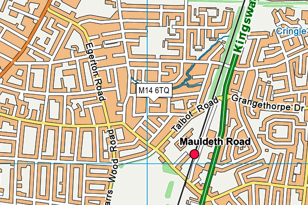 M14 6TQ map - OS VectorMap District (Ordnance Survey)