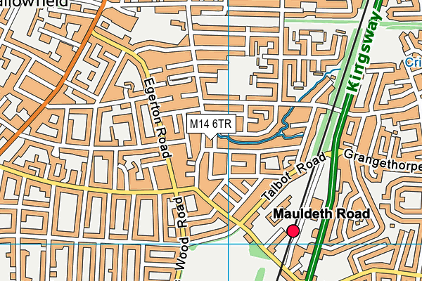 M14 6TR map - OS VectorMap District (Ordnance Survey)