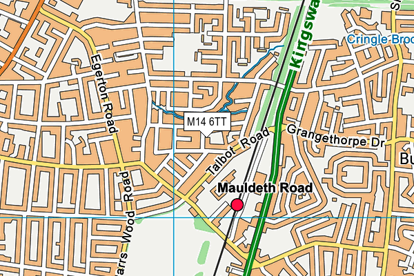 M14 6TT map - OS VectorMap District (Ordnance Survey)