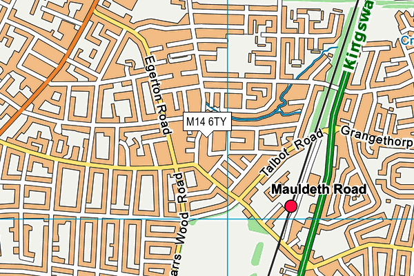 M14 6TY map - OS VectorMap District (Ordnance Survey)