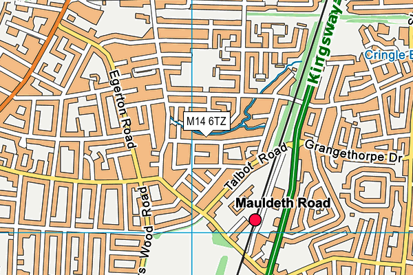 M14 6TZ map - OS VectorMap District (Ordnance Survey)