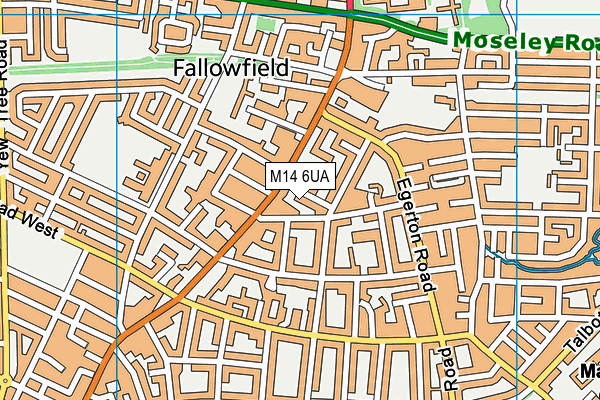 M14 6UA map - OS VectorMap District (Ordnance Survey)