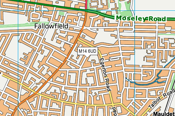 M14 6UD map - OS VectorMap District (Ordnance Survey)