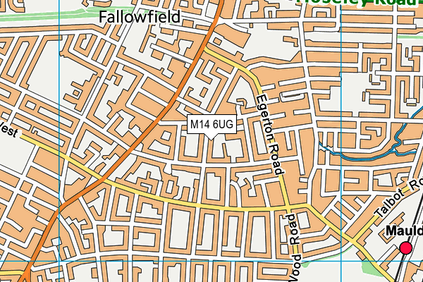 M14 6UG map - OS VectorMap District (Ordnance Survey)