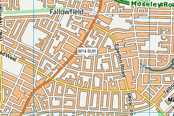 M14 6UH map - OS VectorMap District (Ordnance Survey)