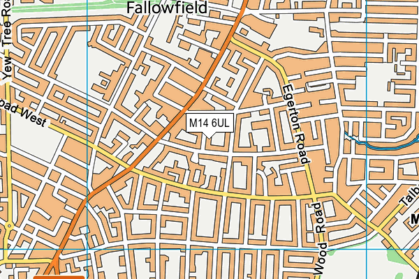 M14 6UL map - OS VectorMap District (Ordnance Survey)