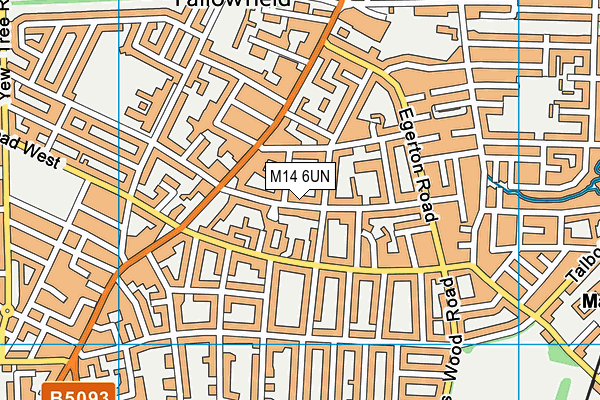 M14 6UN map - OS VectorMap District (Ordnance Survey)