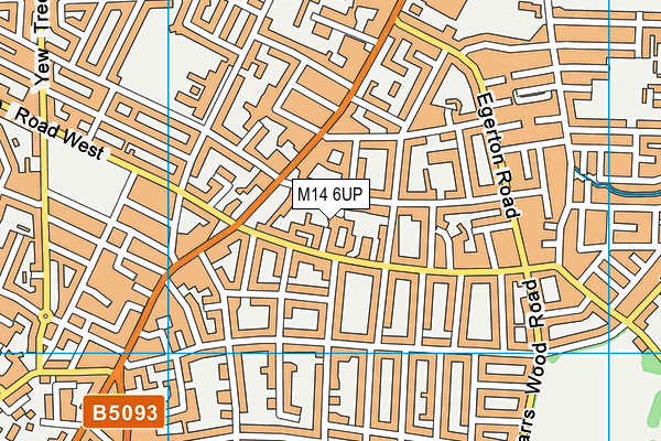 M14 6UP map - OS VectorMap District (Ordnance Survey)