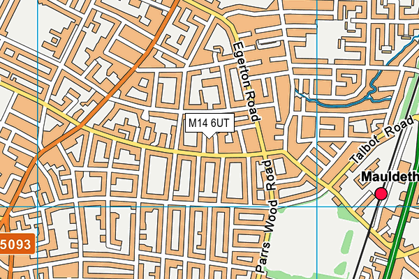 M14 6UT map - OS VectorMap District (Ordnance Survey)