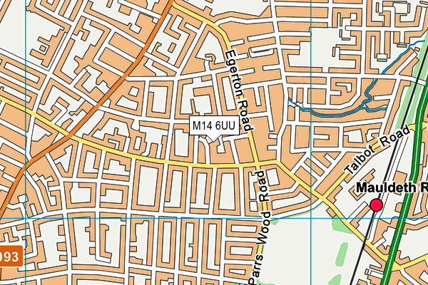 M14 6UU map - OS VectorMap District (Ordnance Survey)