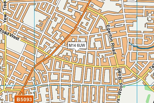 M14 6UW map - OS VectorMap District (Ordnance Survey)