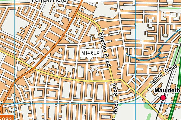 M14 6UX map - OS VectorMap District (Ordnance Survey)