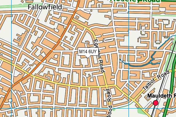 M14 6UY map - OS VectorMap District (Ordnance Survey)