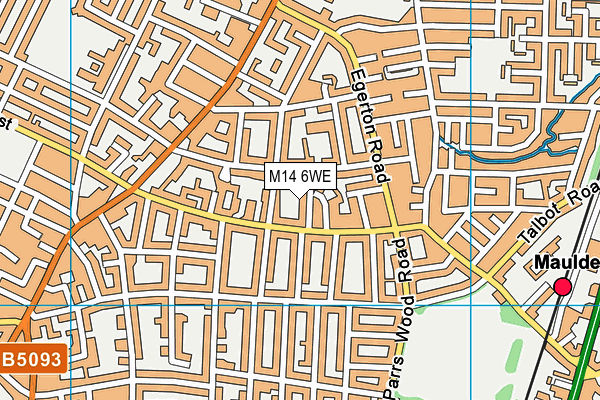 M14 6WE map - OS VectorMap District (Ordnance Survey)