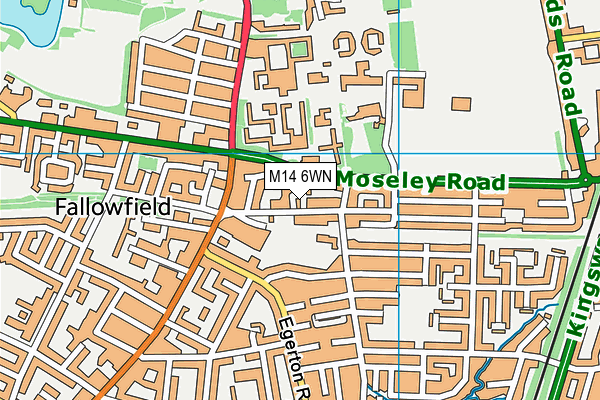 M14 6WN map - OS VectorMap District (Ordnance Survey)