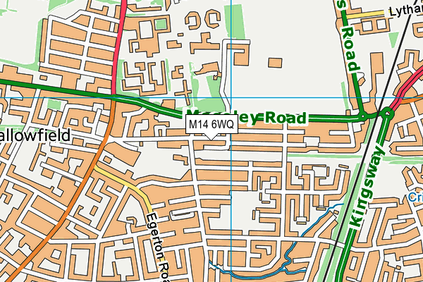 M14 6WQ map - OS VectorMap District (Ordnance Survey)