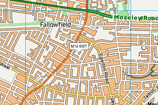 M14 6WT map - OS VectorMap District (Ordnance Survey)