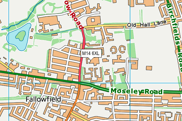 M14 6XL map - OS VectorMap District (Ordnance Survey)