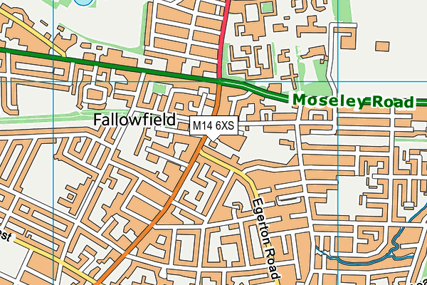 M14 6XS map - OS VectorMap District (Ordnance Survey)