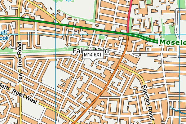 M14 6XT map - OS VectorMap District (Ordnance Survey)