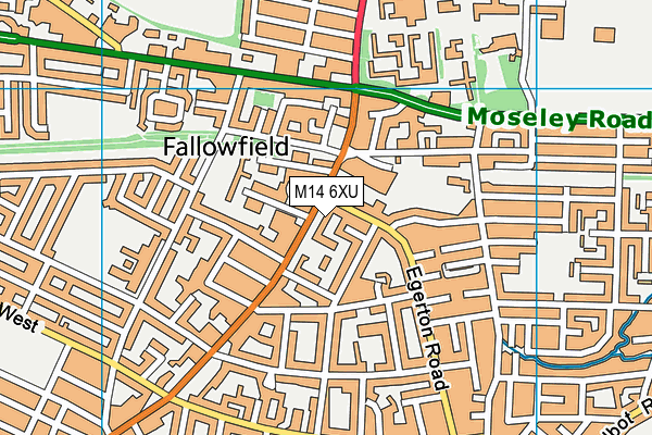 M14 6XU map - OS VectorMap District (Ordnance Survey)