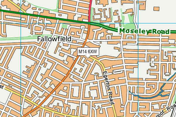 M14 6XW map - OS VectorMap District (Ordnance Survey)