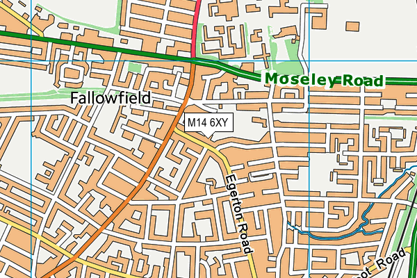 M14 6XY map - OS VectorMap District (Ordnance Survey)