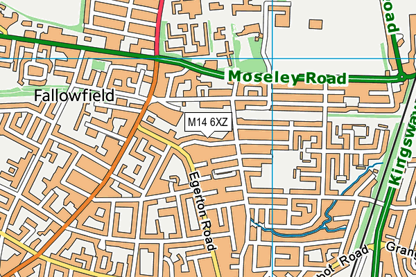 M14 6XZ map - OS VectorMap District (Ordnance Survey)