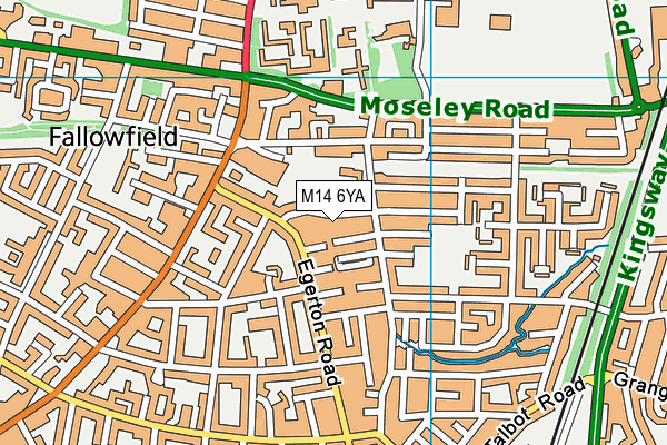 M14 6YA map - OS VectorMap District (Ordnance Survey)