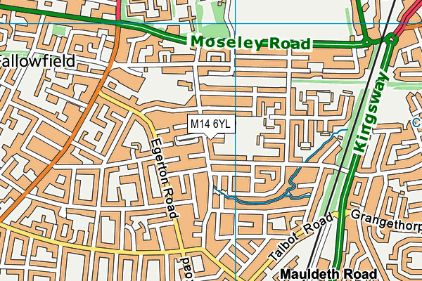 M14 6YL map - OS VectorMap District (Ordnance Survey)