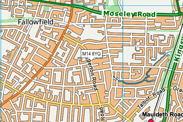 M14 6YQ map - OS VectorMap District (Ordnance Survey)