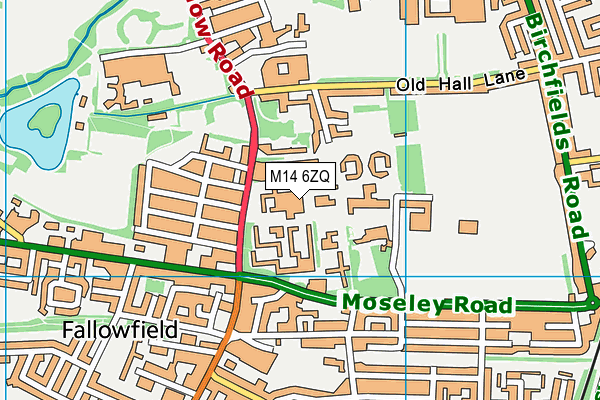 M14 6ZQ map - OS VectorMap District (Ordnance Survey)