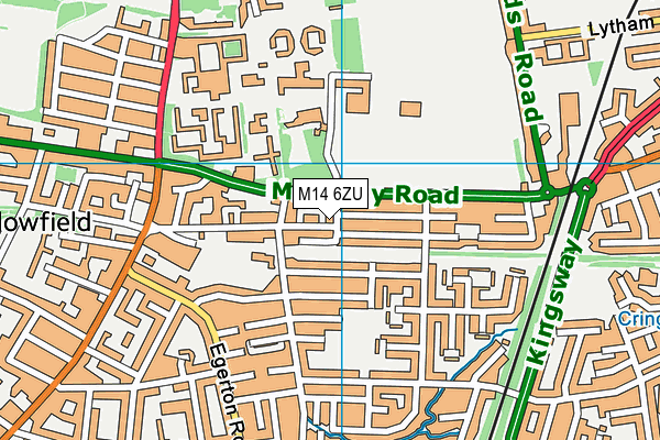 M14 6ZU map - OS VectorMap District (Ordnance Survey)