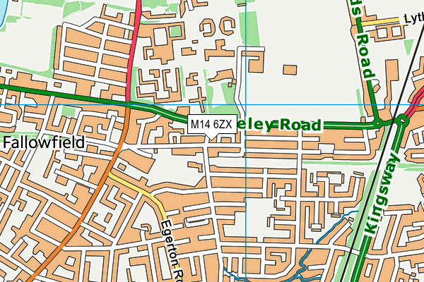 M14 6ZX map - OS VectorMap District (Ordnance Survey)