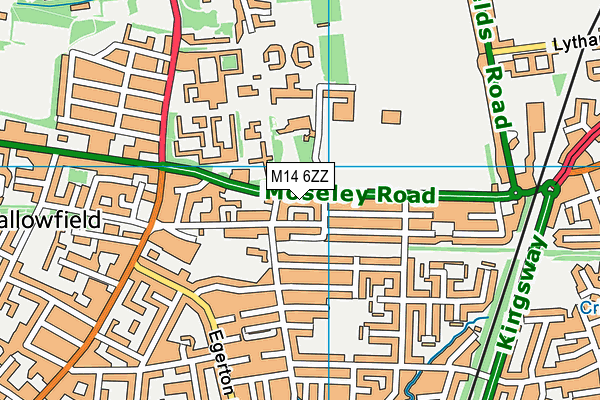 M14 6ZZ map - OS VectorMap District (Ordnance Survey)