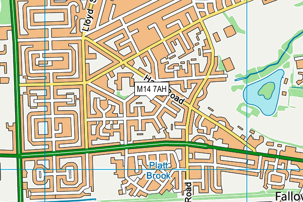 M14 7AH map - OS VectorMap District (Ordnance Survey)