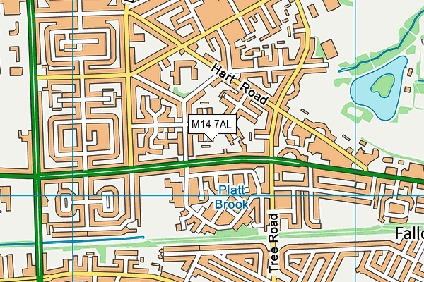 M14 7AL map - OS VectorMap District (Ordnance Survey)