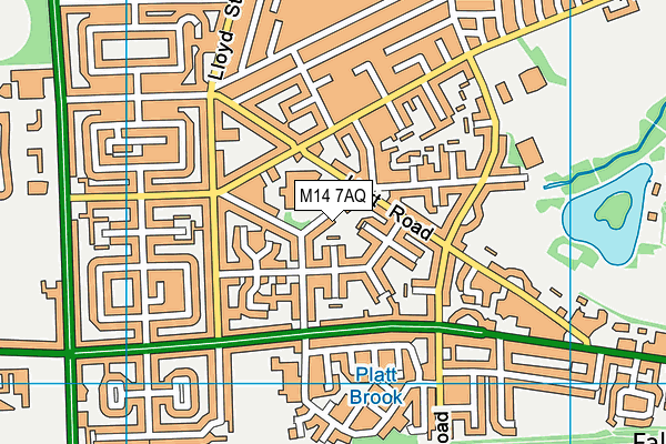 M14 7AQ map - OS VectorMap District (Ordnance Survey)