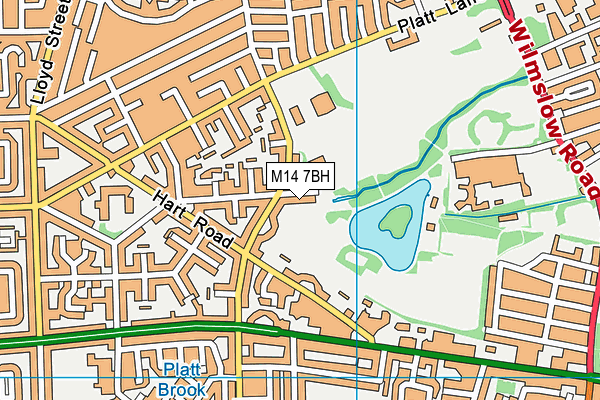 M14 7BH map - OS VectorMap District (Ordnance Survey)