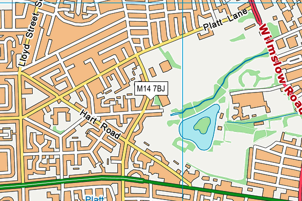 M14 7BJ map - OS VectorMap District (Ordnance Survey)