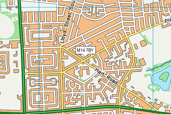 M14 7BY map - OS VectorMap District (Ordnance Survey)