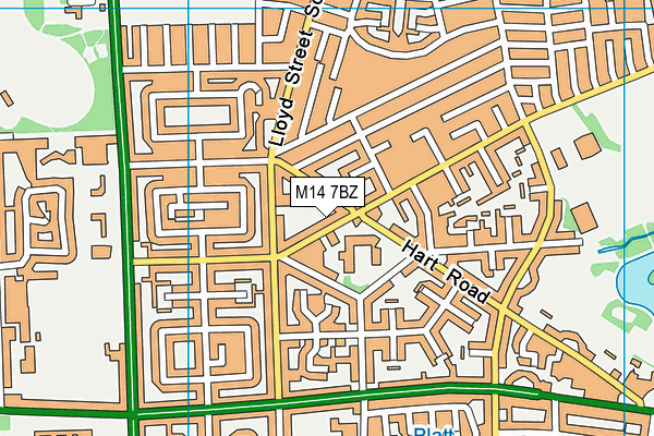 M14 7BZ map - OS VectorMap District (Ordnance Survey)