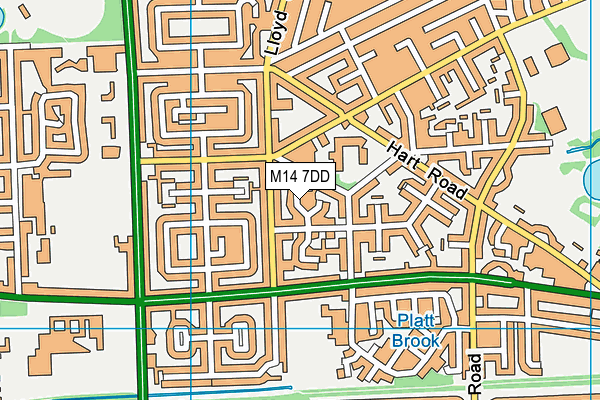 M14 7DD map - OS VectorMap District (Ordnance Survey)