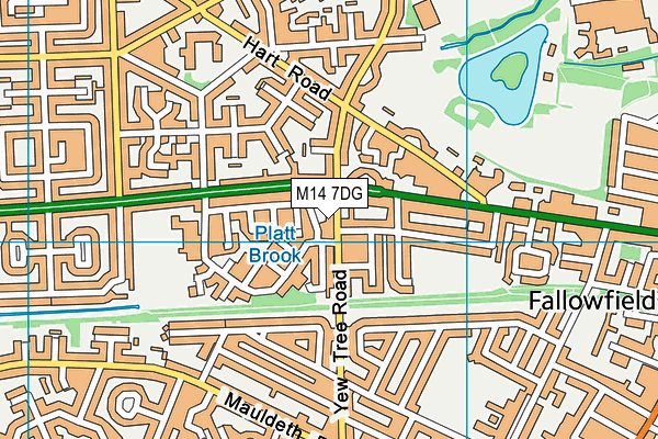 M14 7DG map - OS VectorMap District (Ordnance Survey)