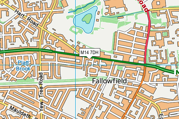 M14 7DH map - OS VectorMap District (Ordnance Survey)