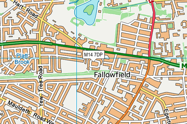 M14 7DP map - OS VectorMap District (Ordnance Survey)