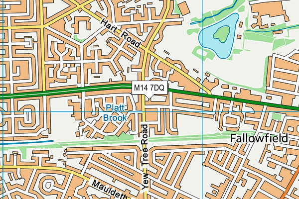 M14 7DQ map - OS VectorMap District (Ordnance Survey)