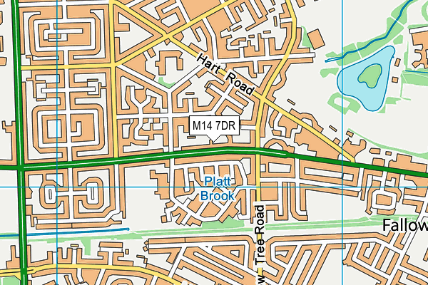 M14 7DR map - OS VectorMap District (Ordnance Survey)