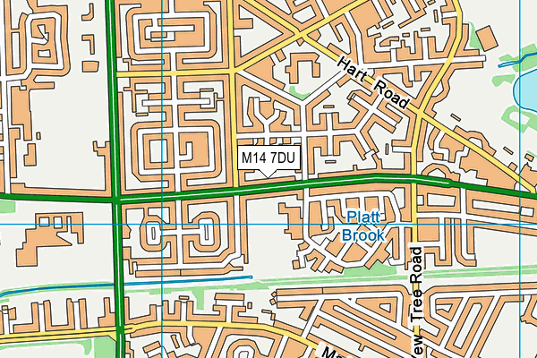 M14 7DU map - OS VectorMap District (Ordnance Survey)